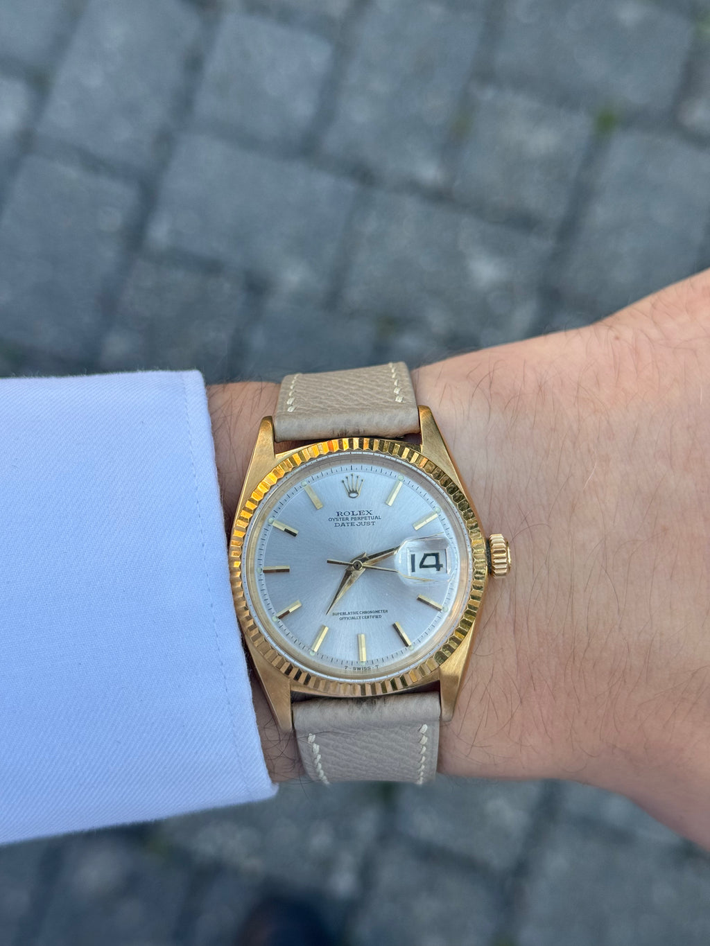 Rolex Datejust 1601 18K YG mit Dauphine hands