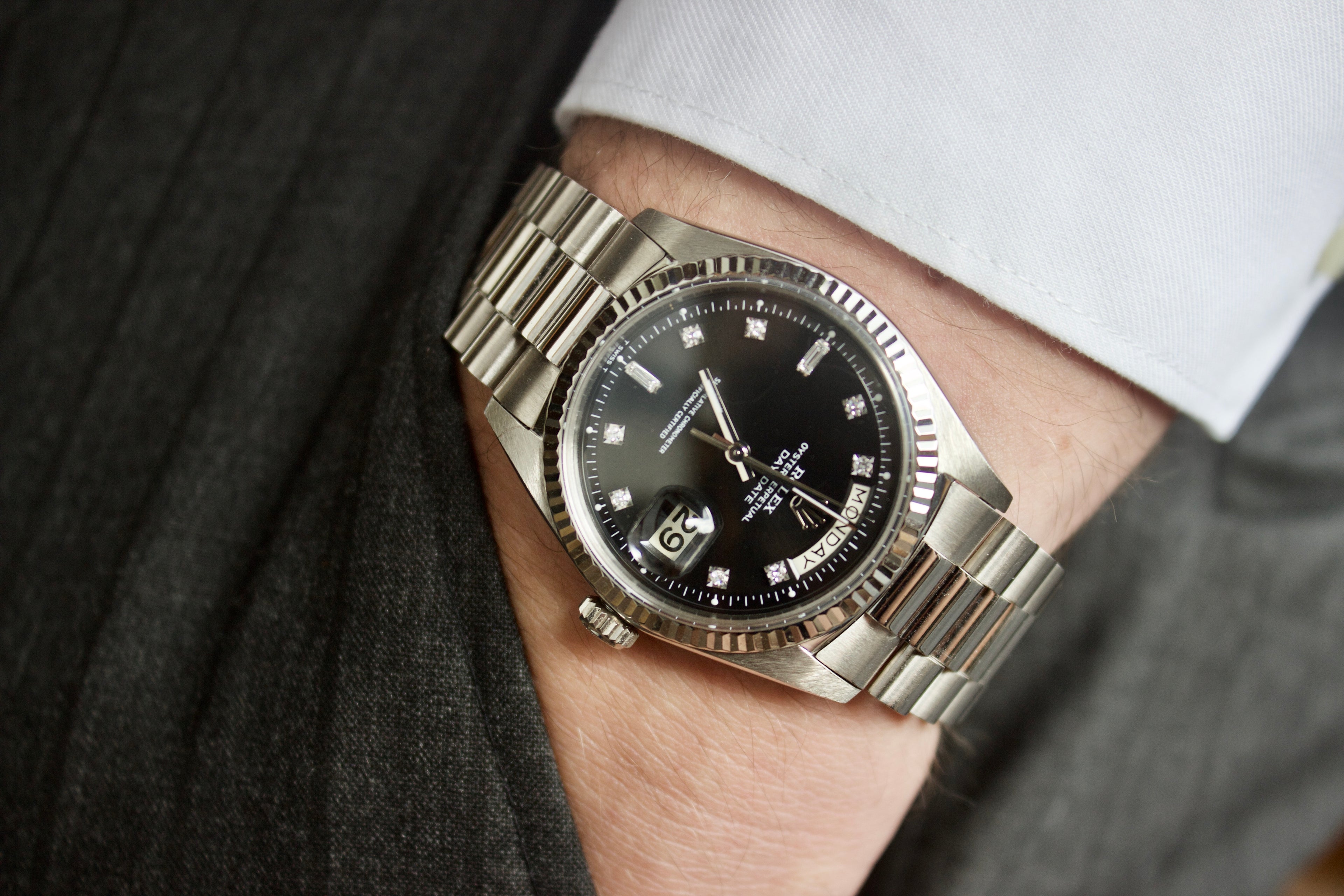 Roley Day-Date - White Gold with Diamond dial, Ref: 1803
