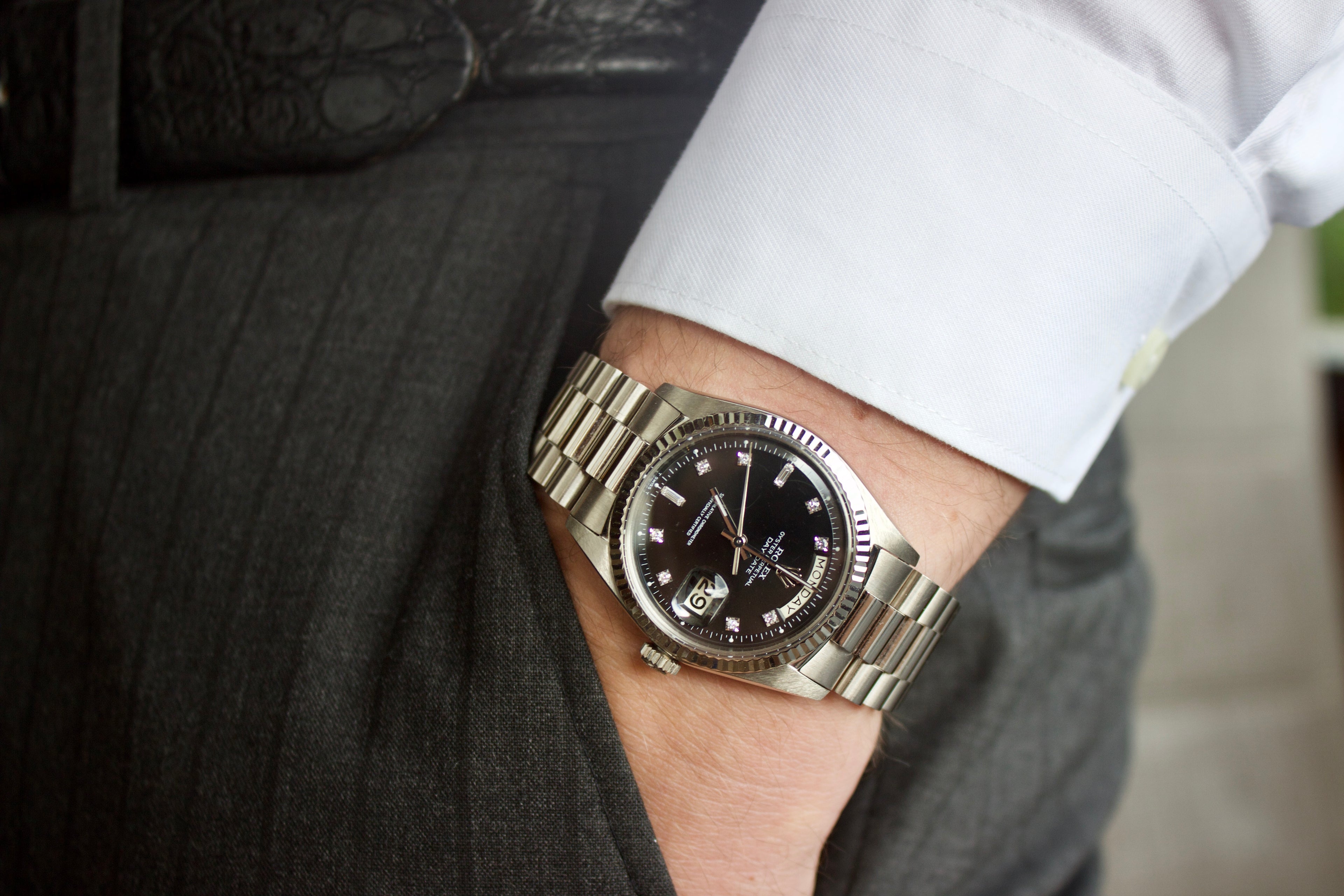 Roley Day-Date - White Gold with Diamond dial, Ref: 1803