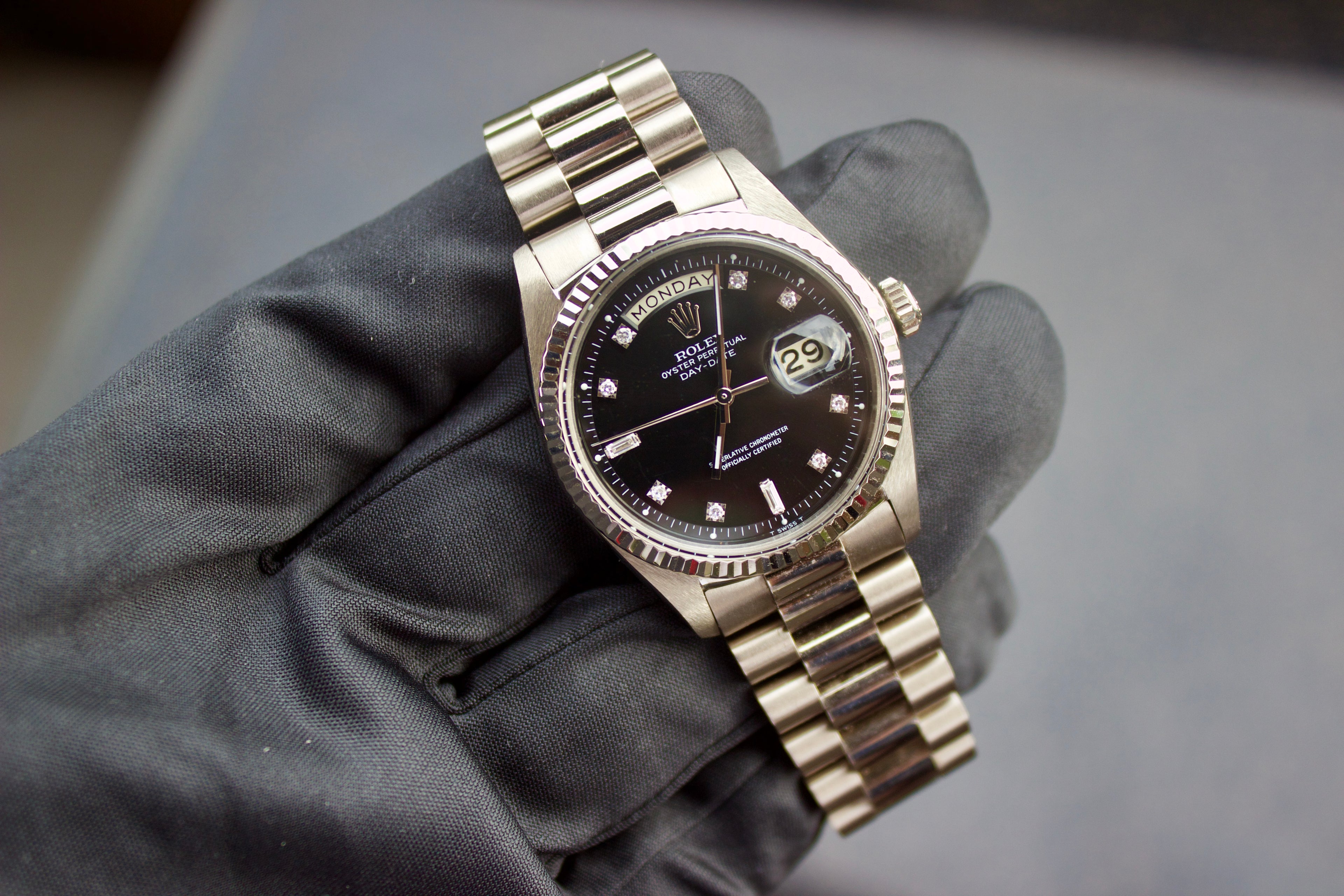 Roley Day-Date - White Gold with Diamond dial, Ref: 1803