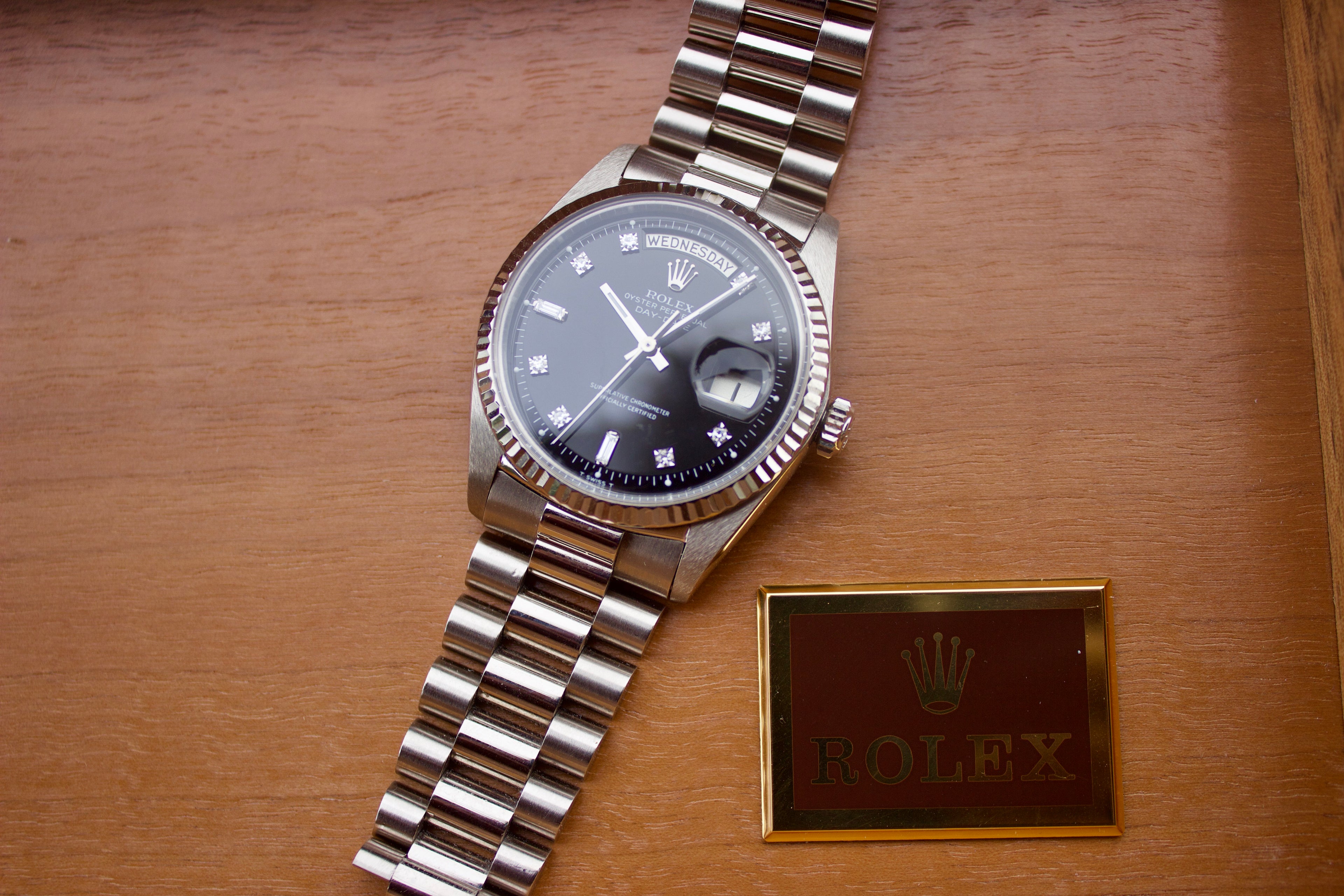 Roley Day-Date - White Gold with Diamond dial, Ref: 1803