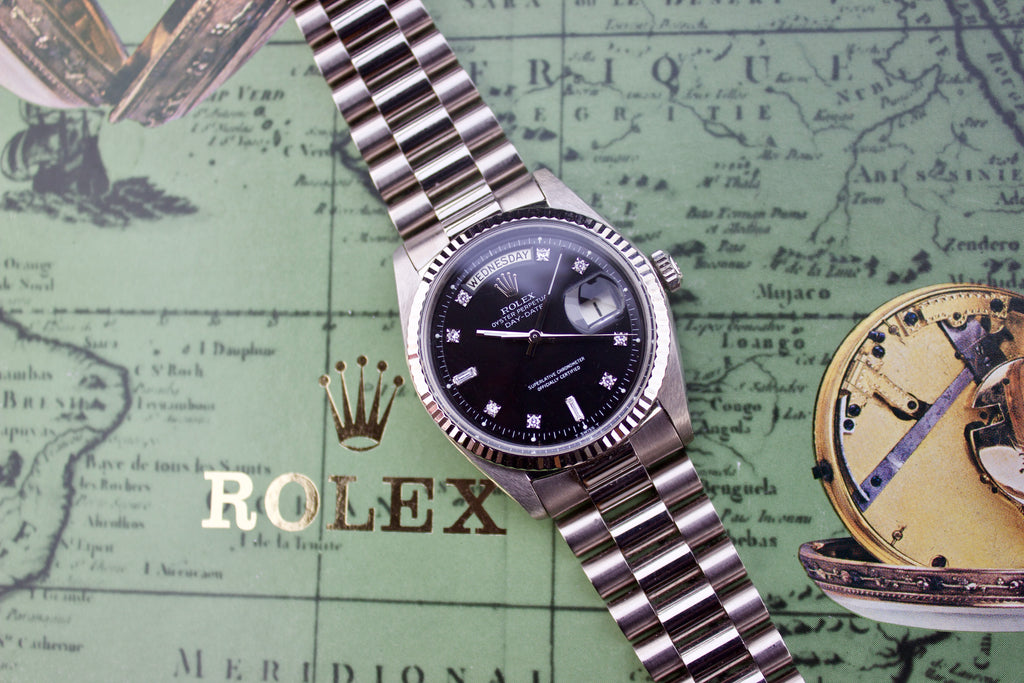 Roley Day-Date - White Gold with Diamond dial, Ref: 1803