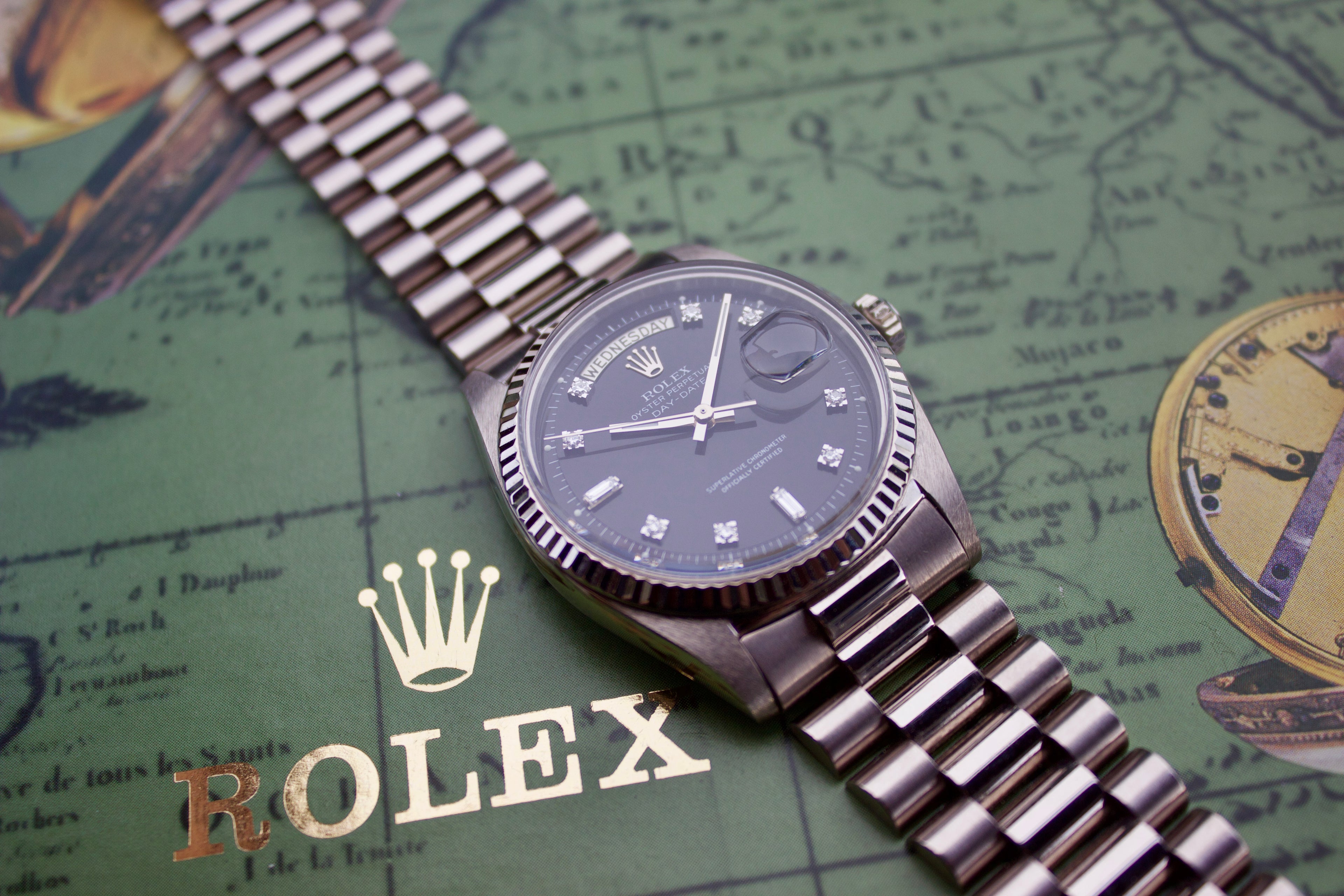 Roley Day-Date - White Gold with Diamond dial, Ref: 1803