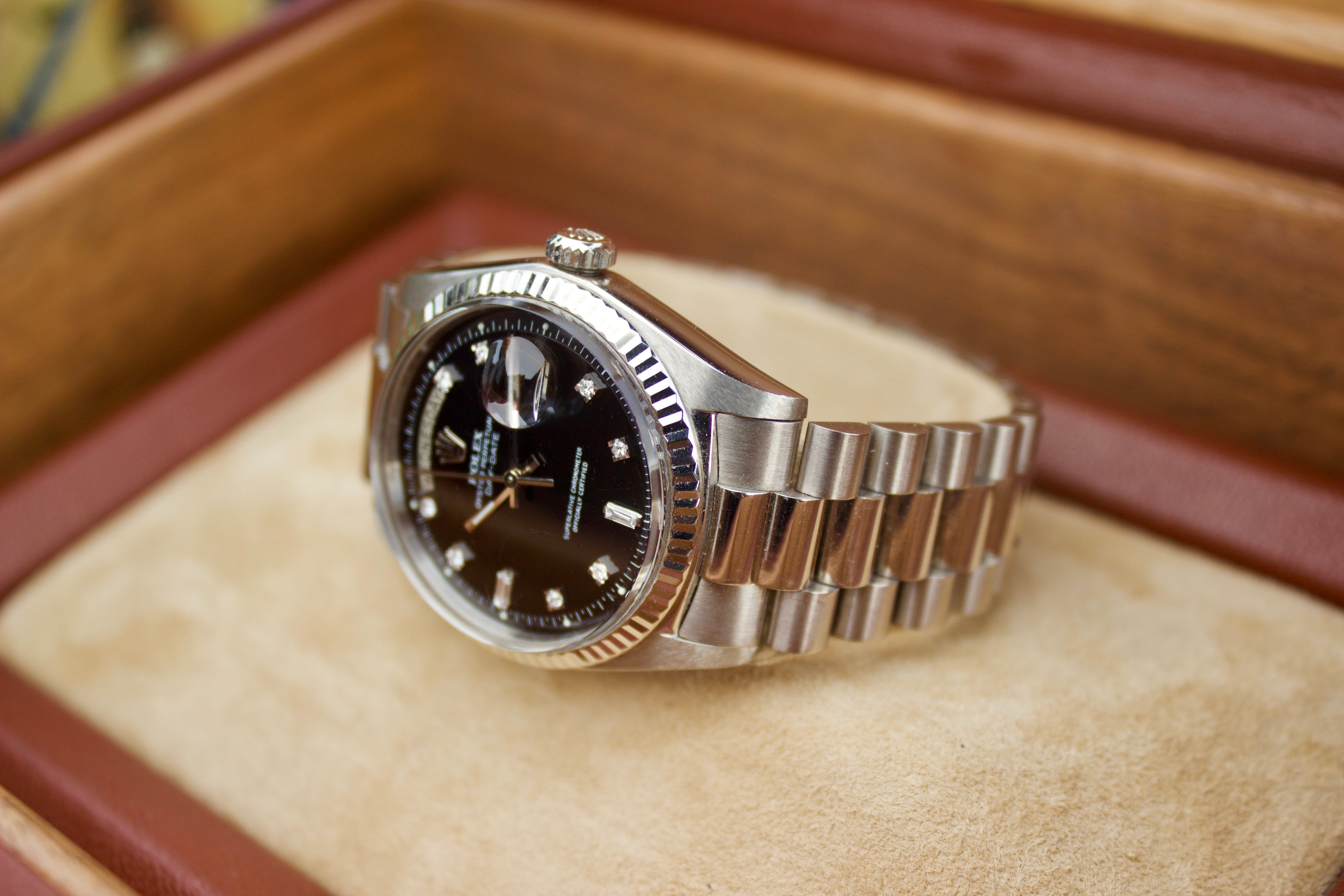 Roley Day-Date - White Gold with Diamond dial, Ref: 1803