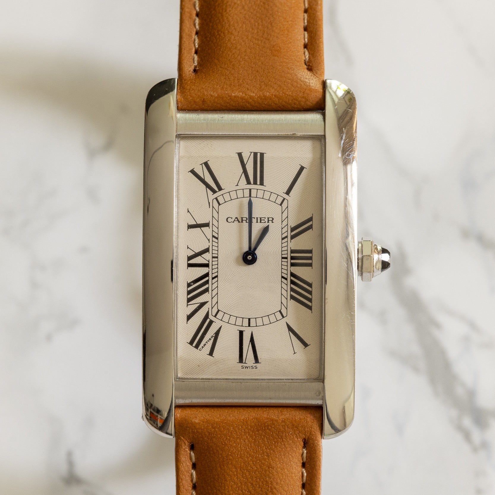 Cartier Tank Américaine Ref. 1736 — White Gold incl. 18k folding clasp